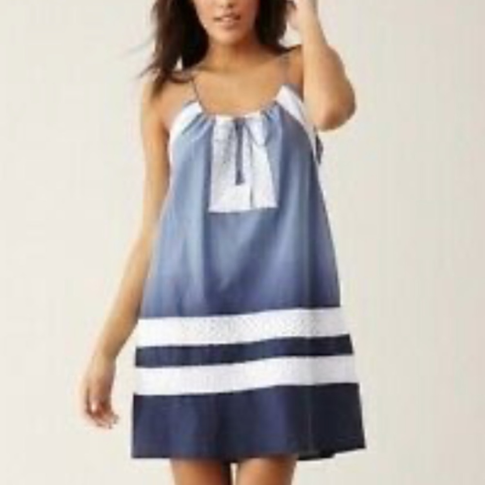 BCBG Maxazria Vala Blue ombré and lace dress.